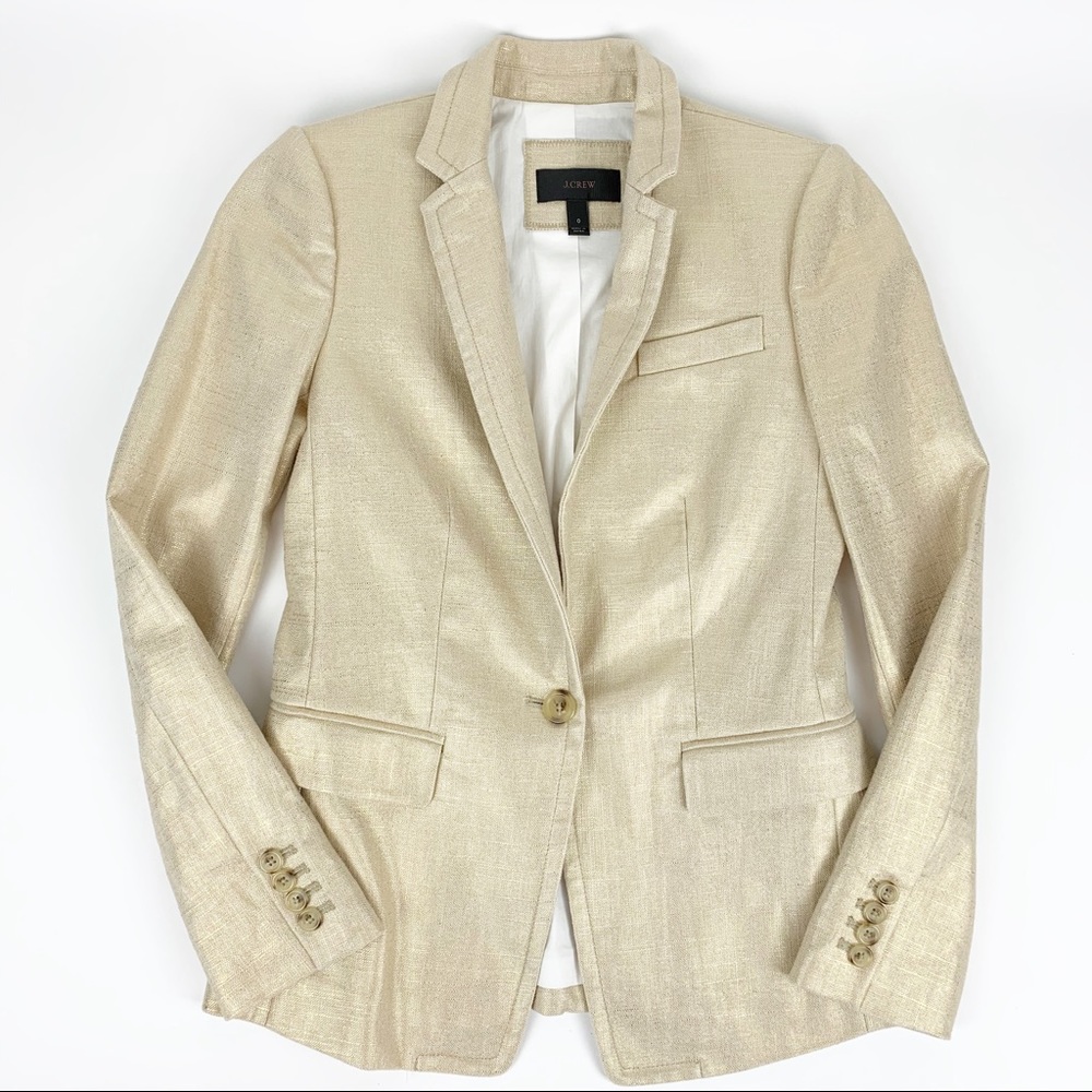 J. Crew Regent Blazer in Metallic Linen